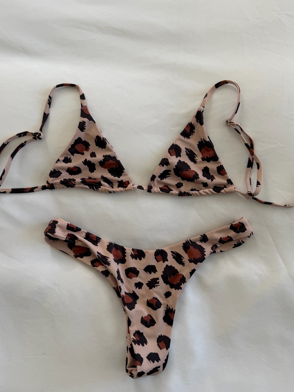 LaHana Swim Leopard Print Triangle Bikini Set
